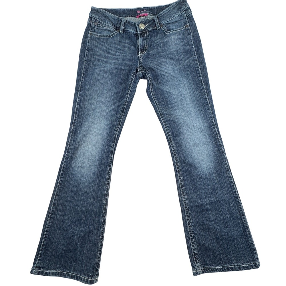 Y2K Wrangler Premium Patch Flare Bootcut Denim Woman's Jeans Size 9/10 X 32
